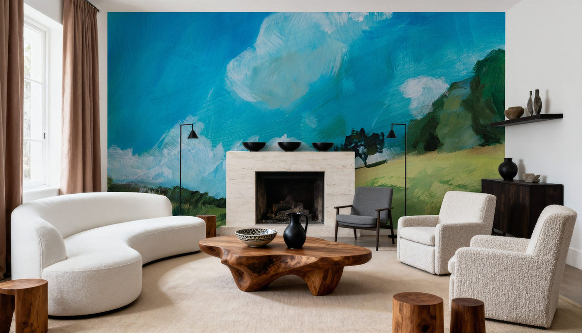 August Clouds Study Mural Wallpaper - room preview 02