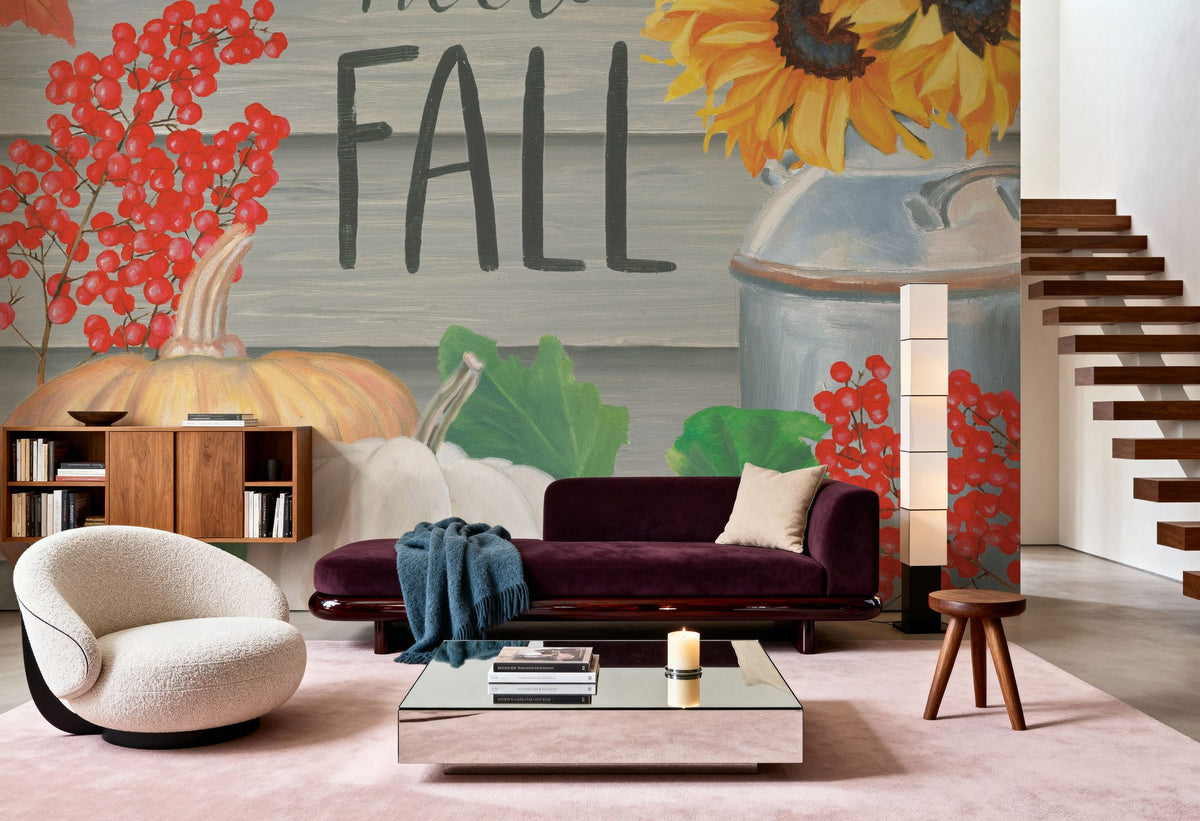 Hello Fall Mural Wallpaper - room preview 02