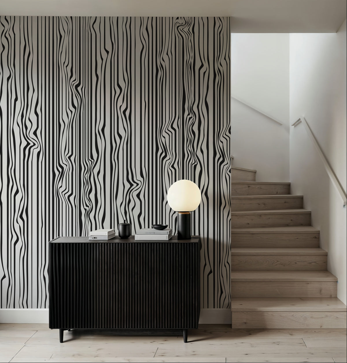 Veneer Lines, Zebra Mural Wallpaper - room preview 02