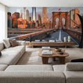 Brooklyn Bridge At Sunrise Mural Wallpaper - room preview 02