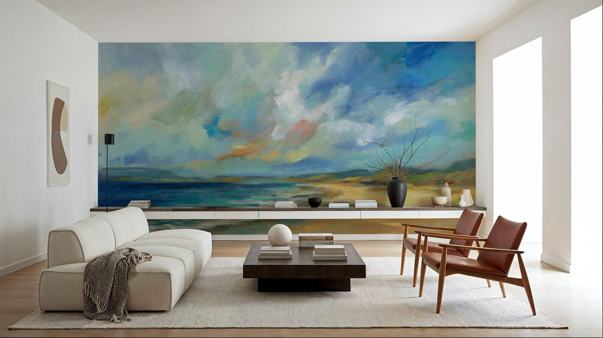 Sunny Clouds Mural Wallpaper - room preview 02