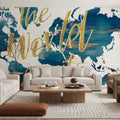 Desert Bloom Map in Writing Mural Wallpaper - room preview 02