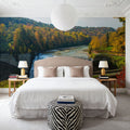 Middle Falls in Autumn Mural Wallpaper - room preview 02