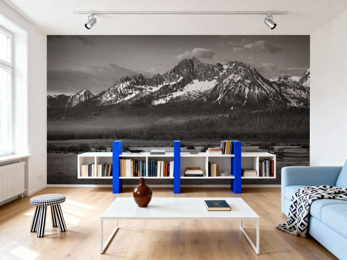 Sawtooth Mountains Plains Mural Wallpaper - room preview 02