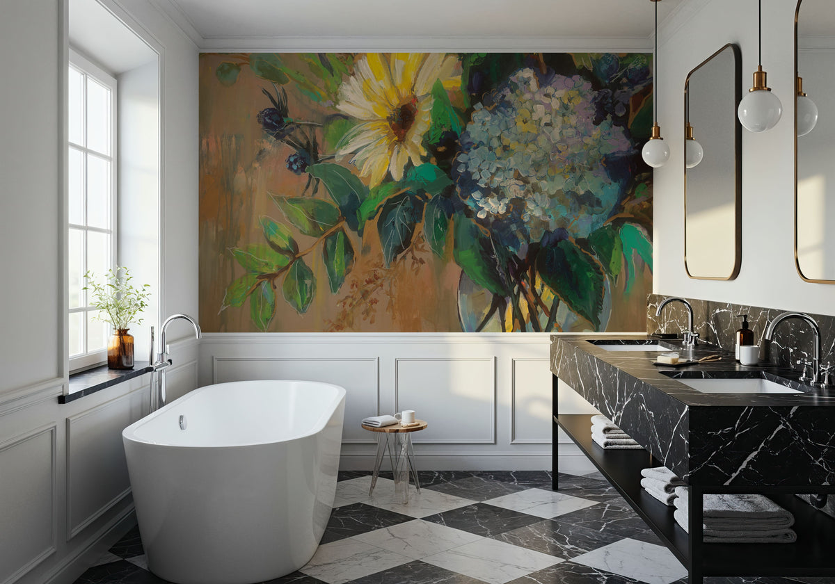 Glass Floral Mural Wallpaper - room preview 02