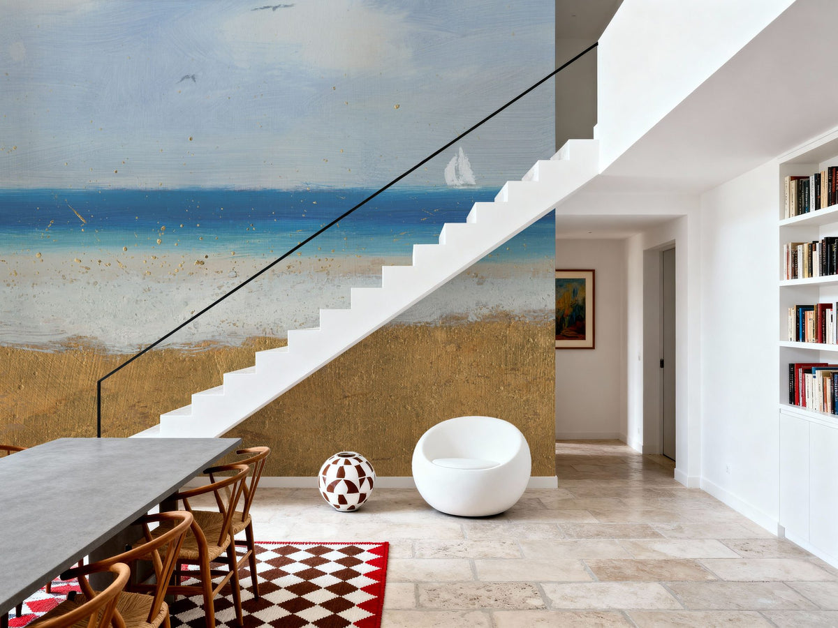 Beach Horizon Mural Wallpaper - room preview 02