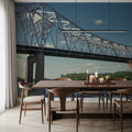 Tranquil Bridge Crossing Mural Wallpaper - room preview 02