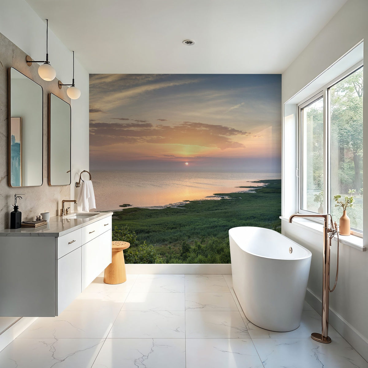 Coastal Sunrise Mural Wallpaper - room preview 02