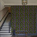Pop Peonies, Green & Purple Mural Wallpaper - room preview 02