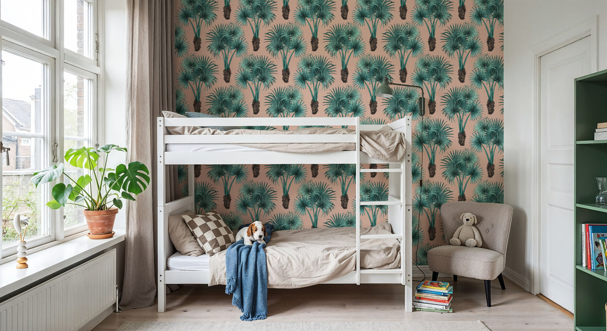 Elephant Ear Tree, Pink Mural Wallpaper - room preview 02