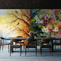 From Winter to Summer in Watercolor Mural Wallpaper - room preview 02