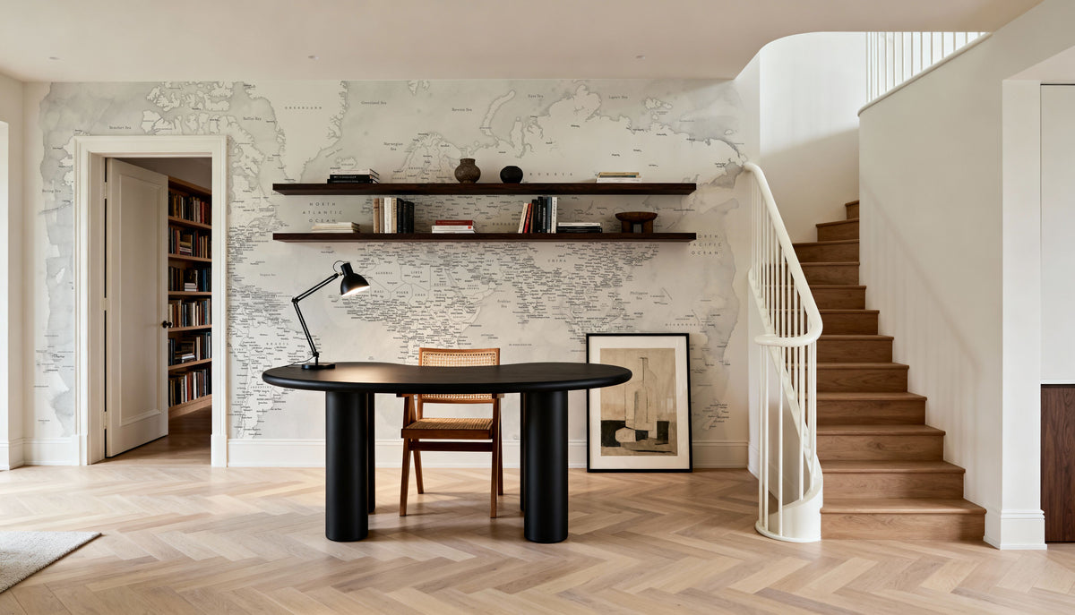 World Map Cities - Xandy Mural Wallpaper - room preview 02