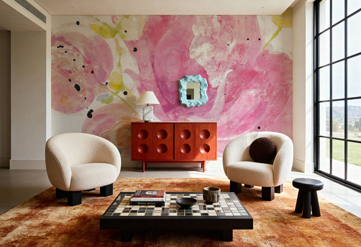 Spring Abstracts Florals II Mural Wallpaper - room preview 02
