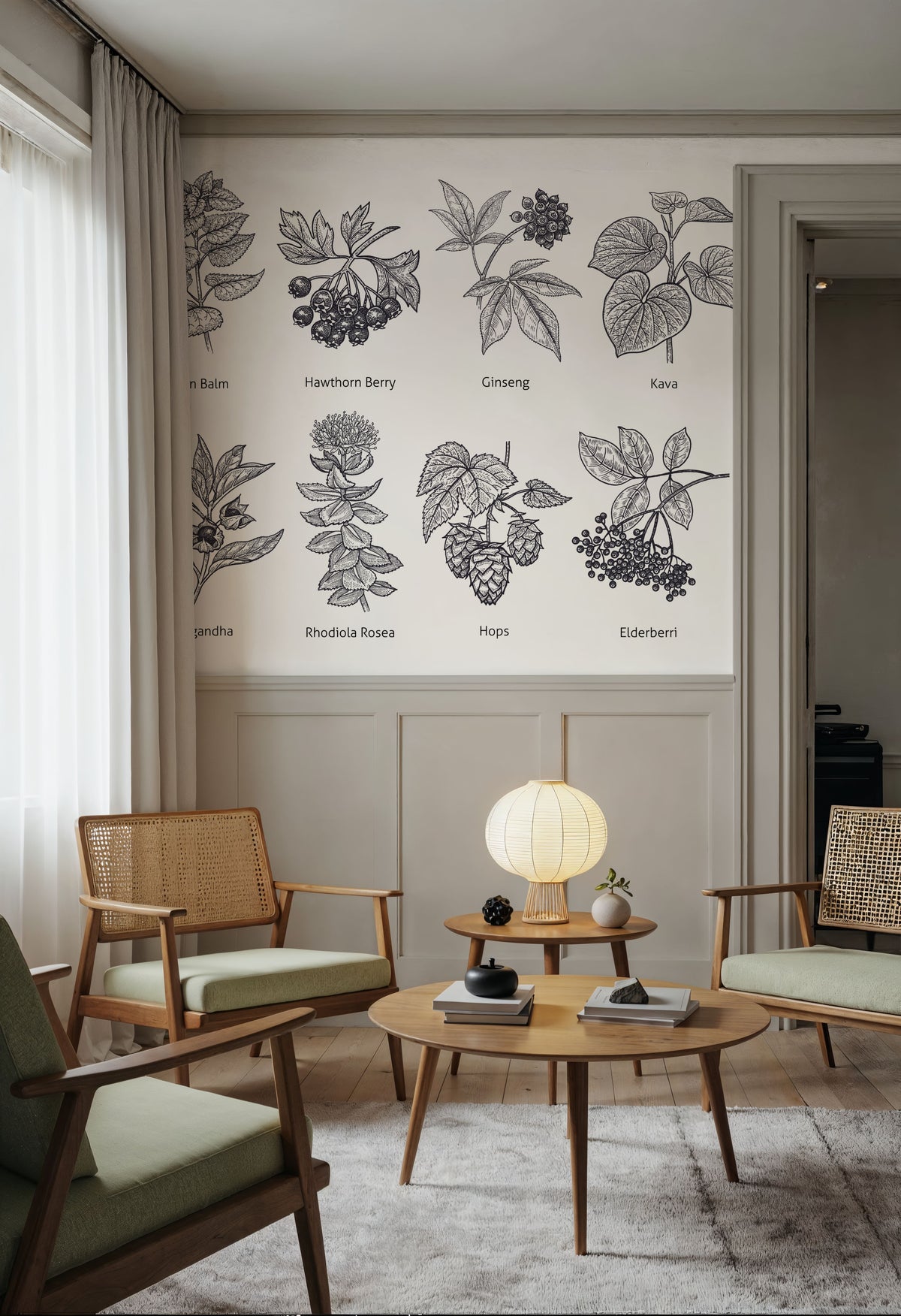 Map of Berries Mural Wallpaper - room preview 02