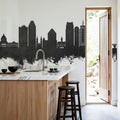 Saint Paul Minnesota Skyline Black & White Mural Wallpaper - room preview 02