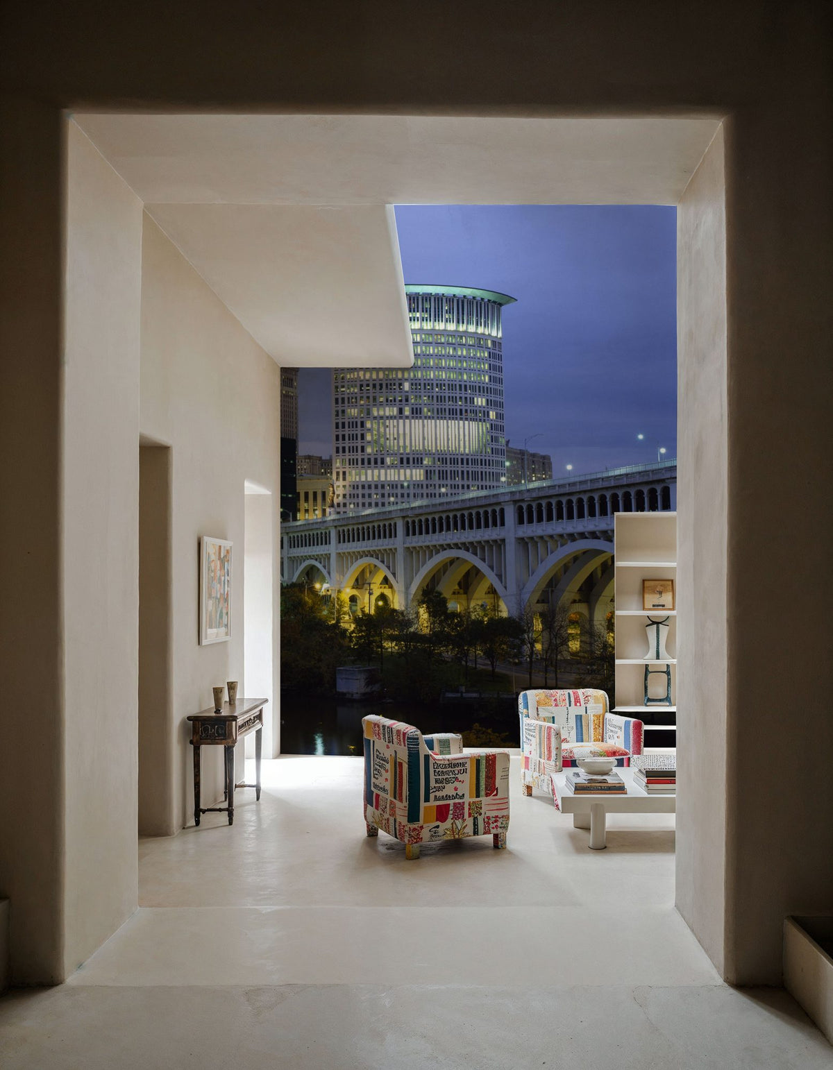 Twilight Bridge Mural Wallpaper - room preview 02
