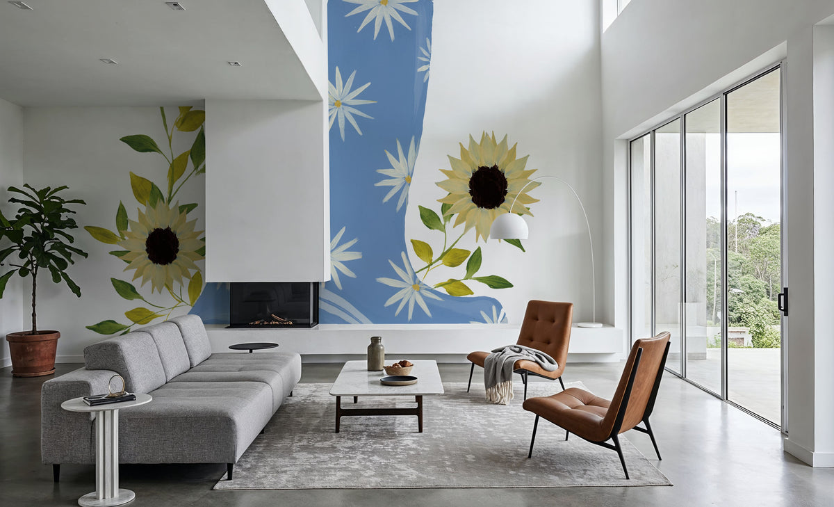 Boots with Sunflowers Mural Wallpaper - room preview 02