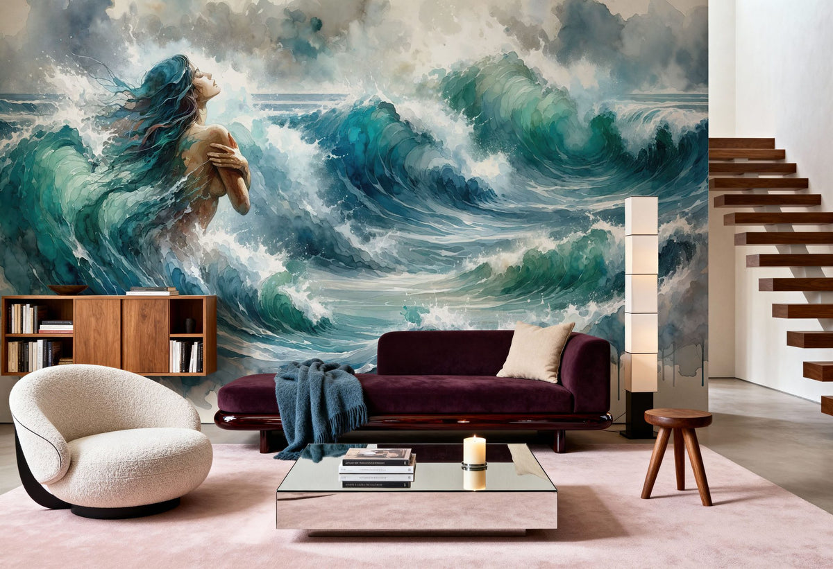 Sea's Symphony Enveloping Mural Wallpaper - room preview 02