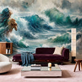 Sea's Symphony Enveloping Mural Wallpaper - room preview 02
