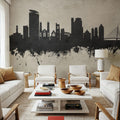 Swansea Wales Skyline Concrete Mural Wallpaper - room preview 02
