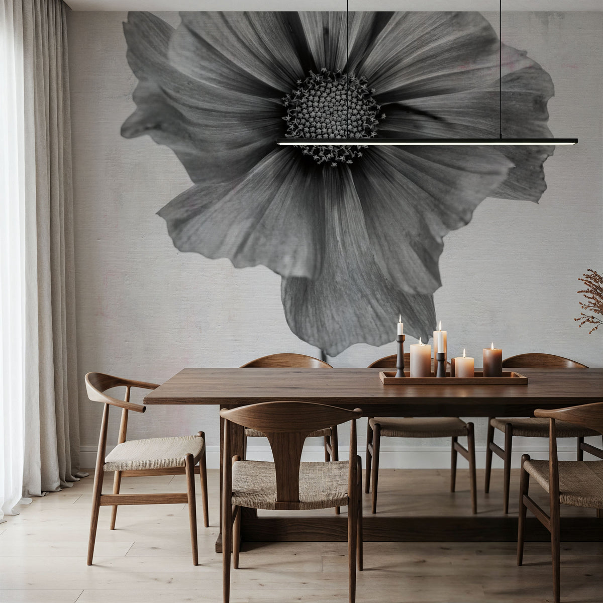 Wonderful Wildflowers II Neutral Mural Wallpaper - room preview 02
