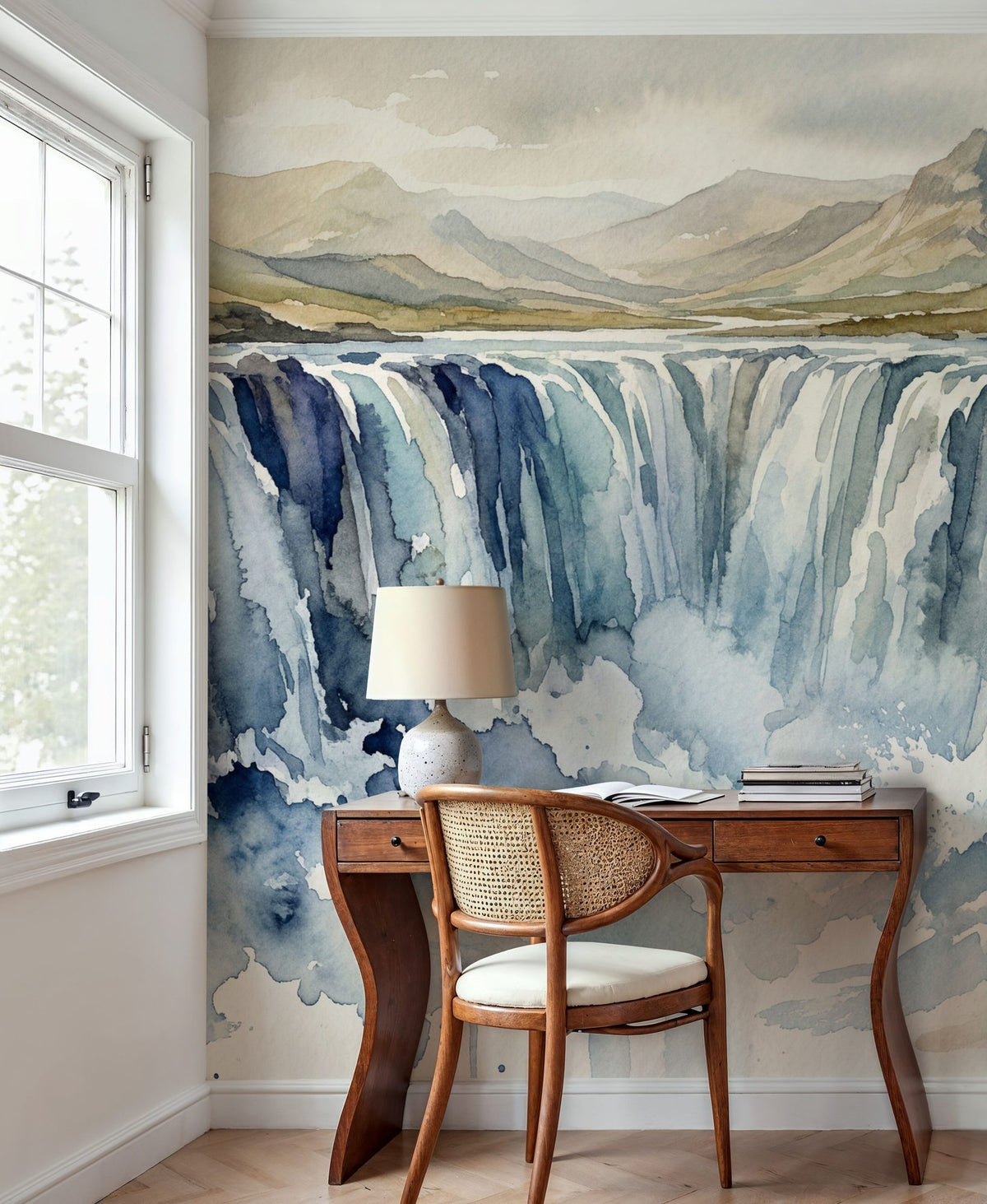 Cascade - Watercolor Landscapes Series Mural Wallpaper - room preview 02
