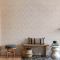 Organic Lines Beige Mural Wallpaper - room preview 02