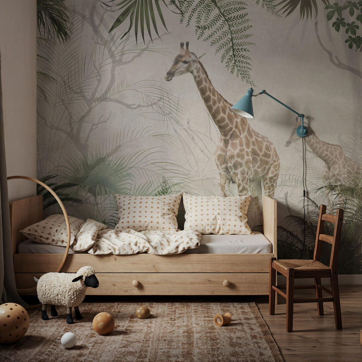 Giraffe Stroll Mural Wallpaper - room preview 02