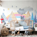 Baby Wolf Forest Mural Wallpaper - room preview 02