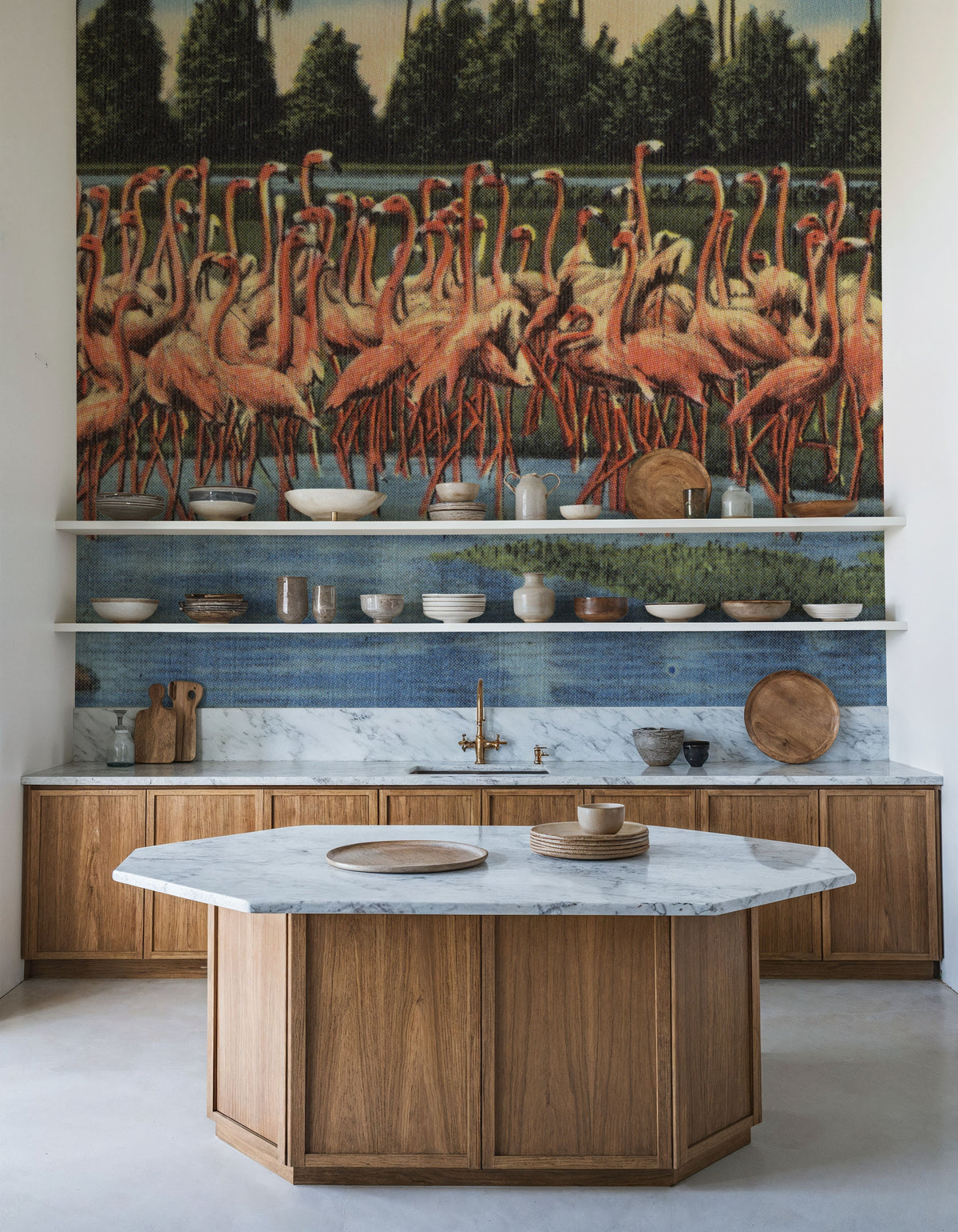 Flamingos Mural Wallpaper - room preview 02