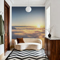 Skiing Panorama Mural Wallpaper - Neutral Tone - room preview 02