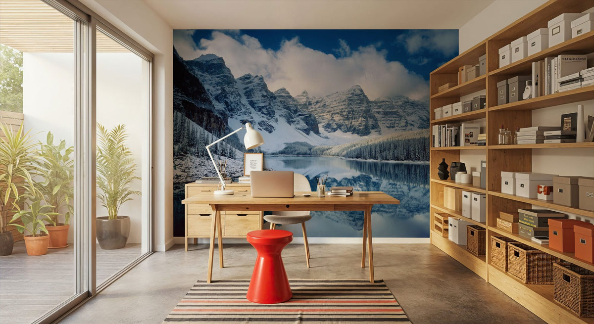 Moraine Lake Reflection Mural Wallpaper - room preview 02