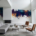 Gibraltar Skyline Blue & Bronze Mural Wallpaper - room preview 02