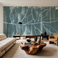 Simple Sprigs of Bay Leaf Mural Wallpaper - room preview 02