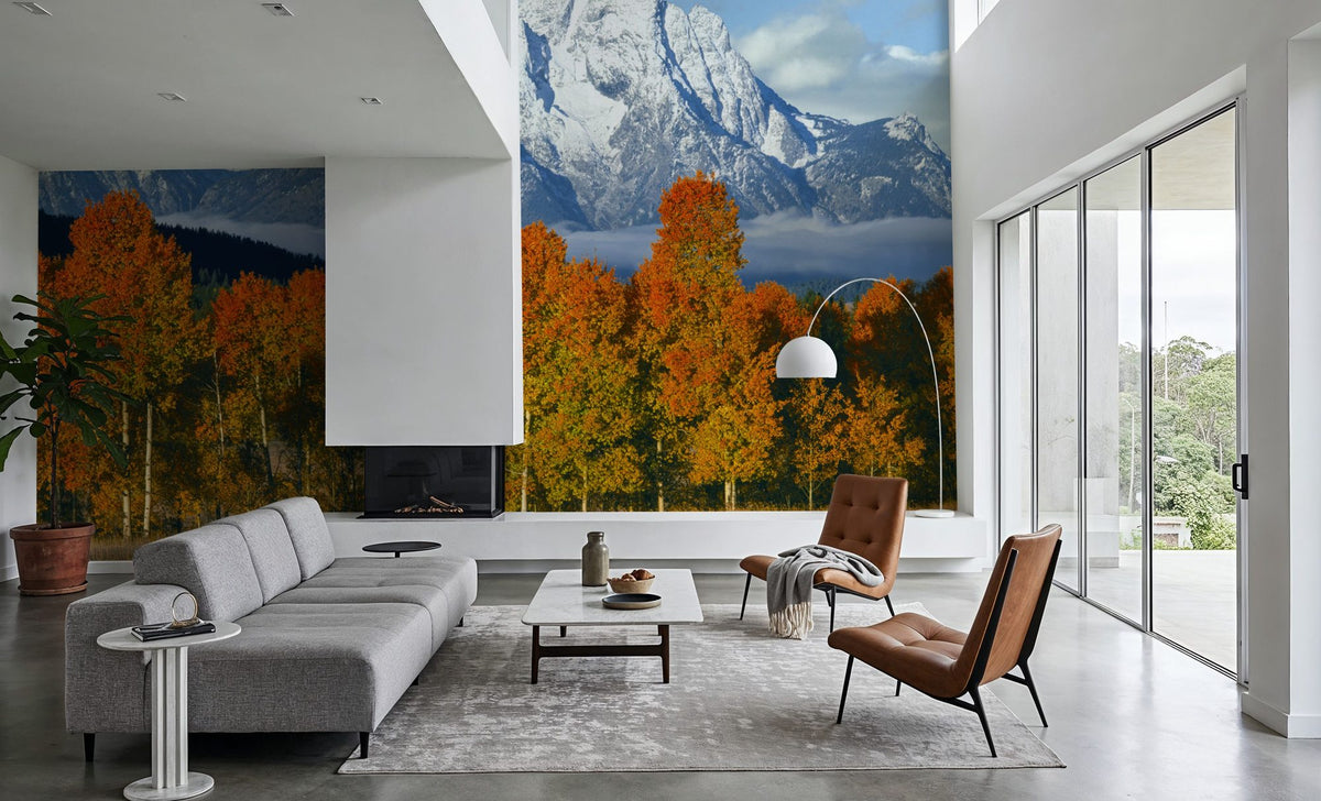 Misty Autumn Peaks Mural Wallpaper - room preview 02