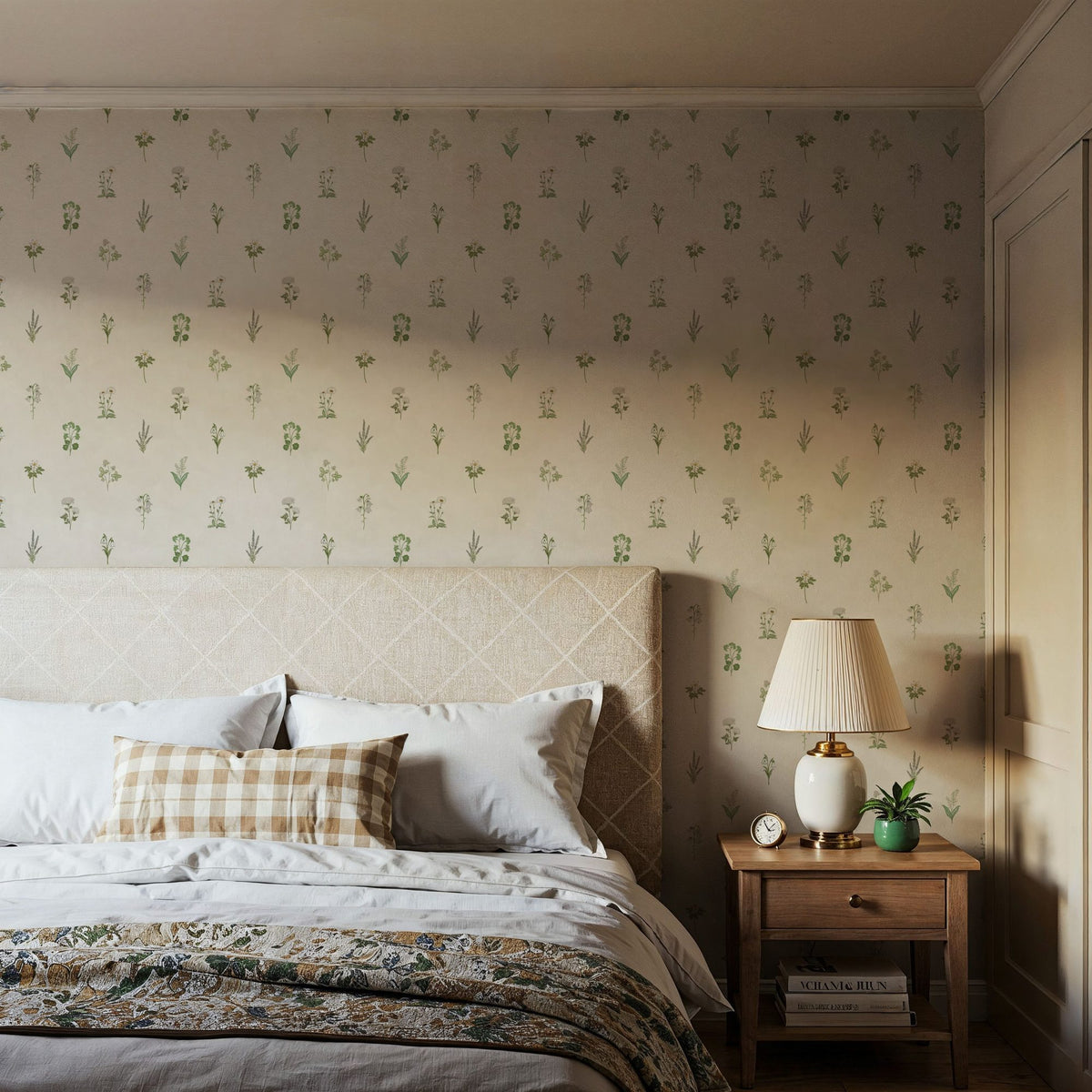 Nordic Flora Ivory, Cloud Mural Wallpaper - room preview 02