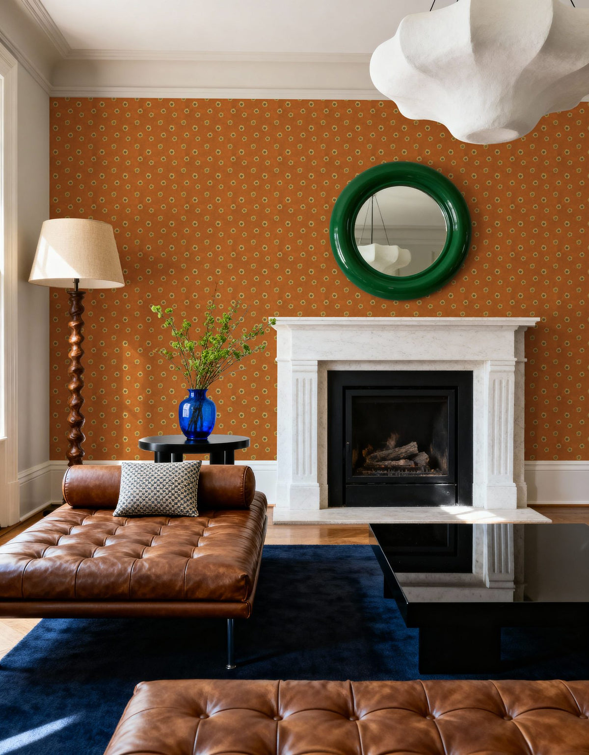 Autumn Buds Light Brown Mural Wallpaper - room preview 02