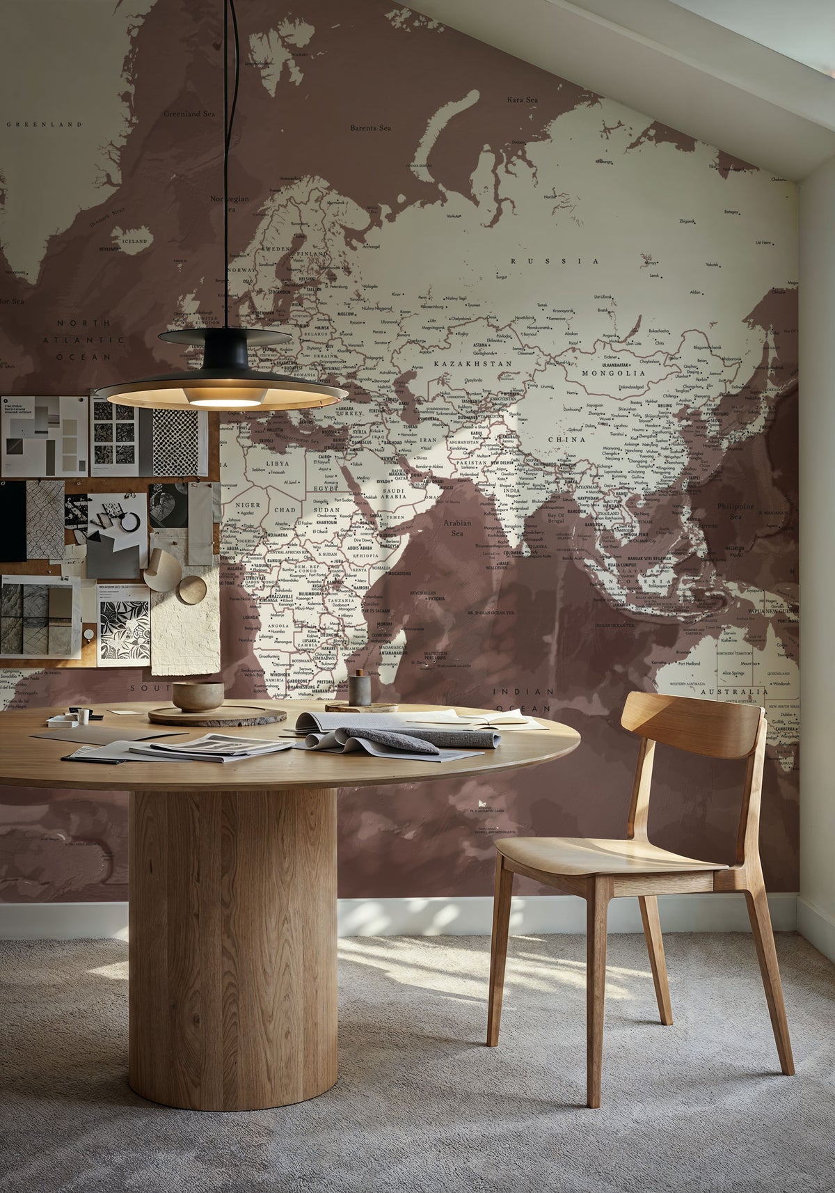 World Map Cities - Hikmat Mural Wallpaper - room preview 02