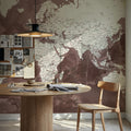 World Map Cities - Hikmat Mural Wallpaper - room preview 02