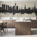 Tallinn Estonia Skyline Concrete Mural Wallpaper - room preview 02