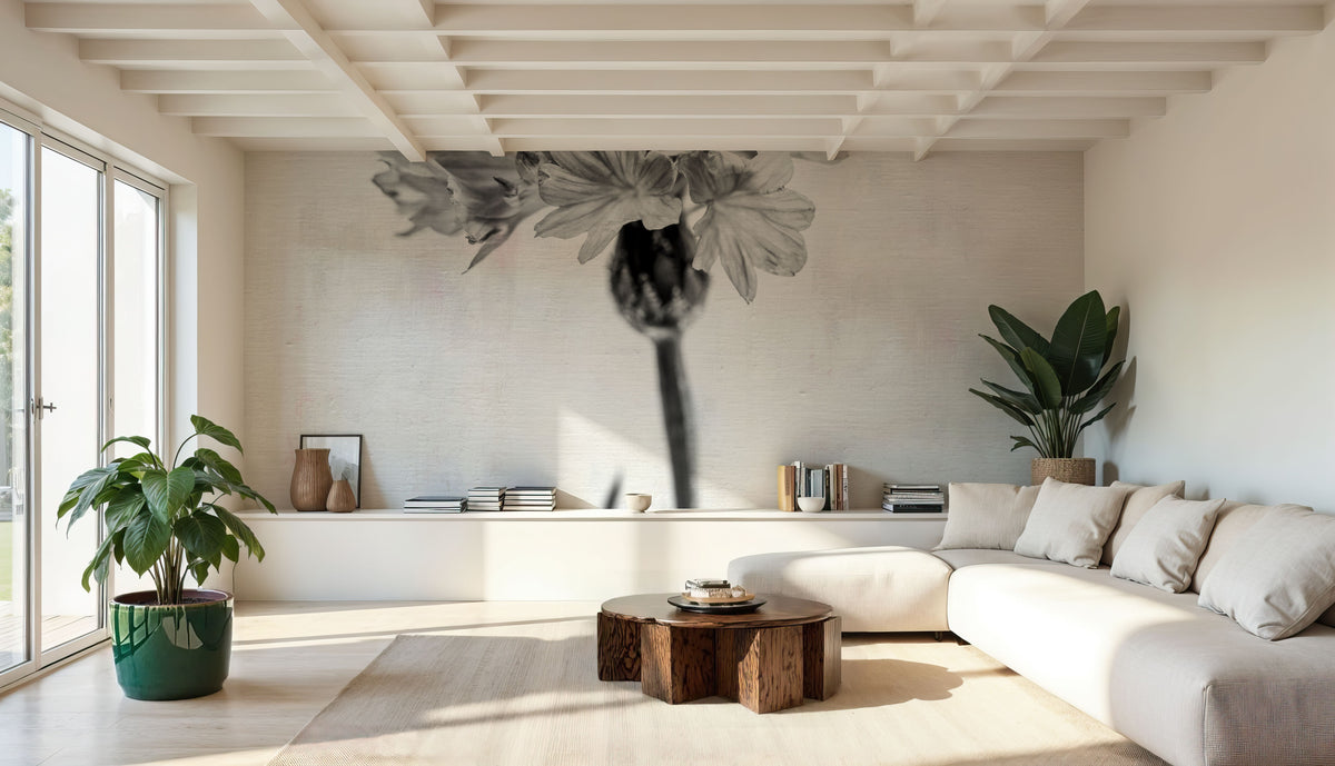 Wonderful Wildflowers VI Neutral Mural Wallpaper - room preview 02