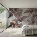Big Orchids Sepia Light Mural Wallpaper - room preview 02