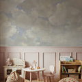 Painted Dreamy Clouds, Vintage Mural Wallpaper - room preview 02