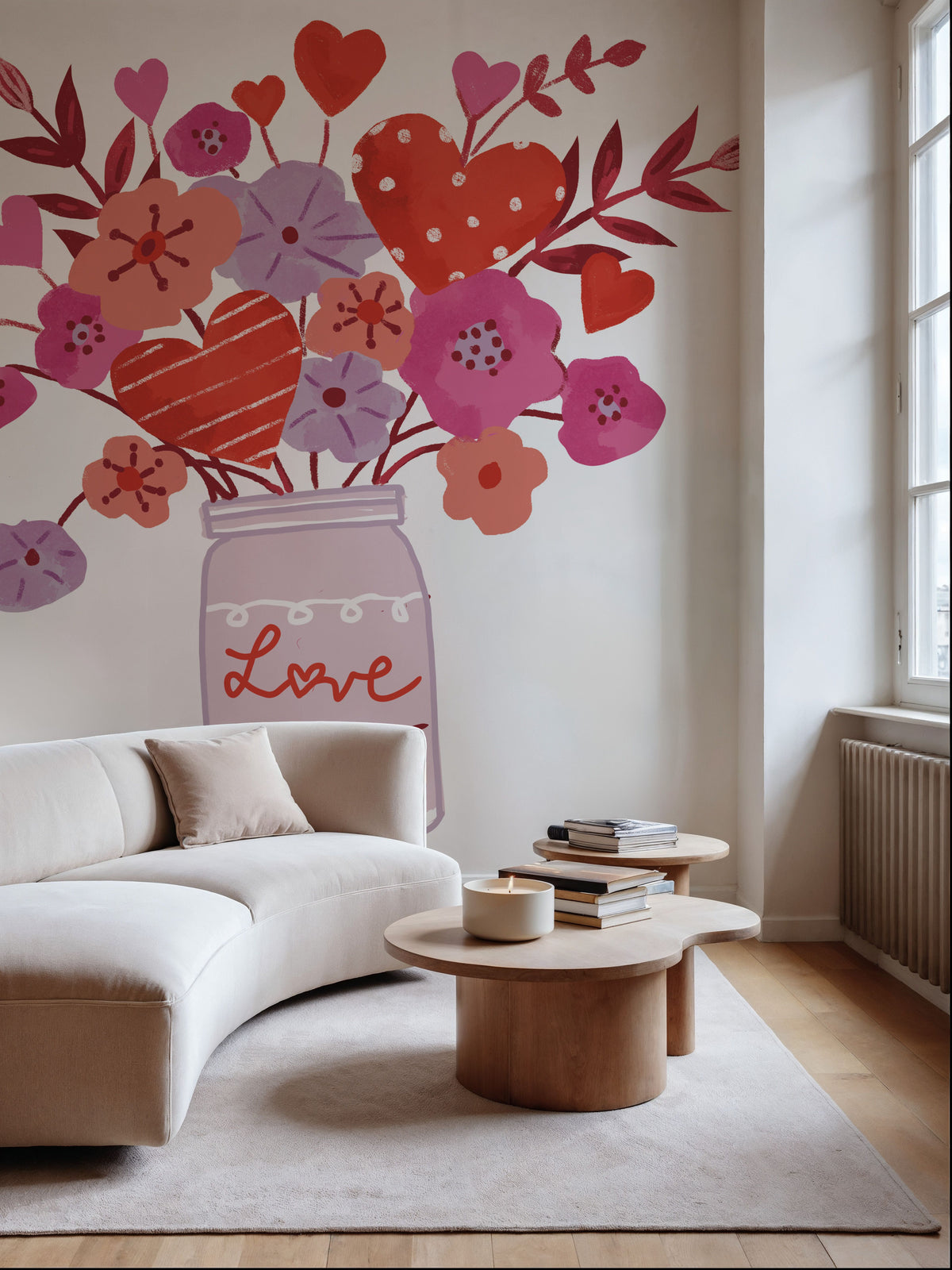 Love You V Mural Wallpaper - room preview 02