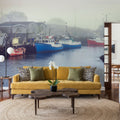 Foggy Fishing Mural Wallpaper - room preview 02