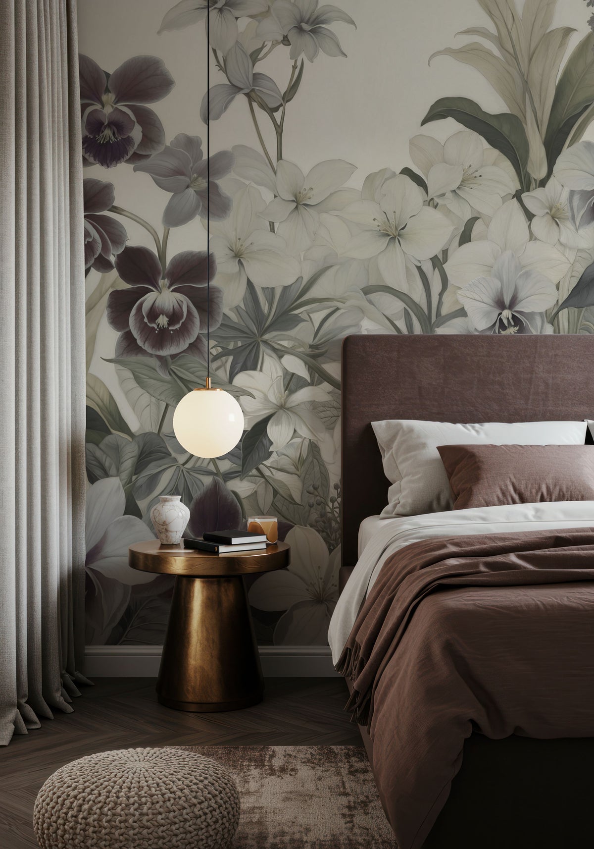 The Tenderness of Orchids, Sage Mural Wallpaper - room preview 02