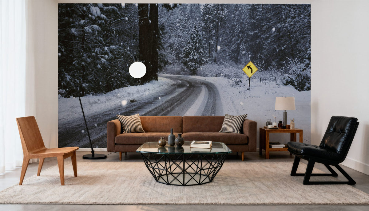 Winter Forest Journey Mural Wallpaper - room preview 02