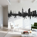 Portsmouth England Skyline Black & White Mural Wallpaper - room preview 02