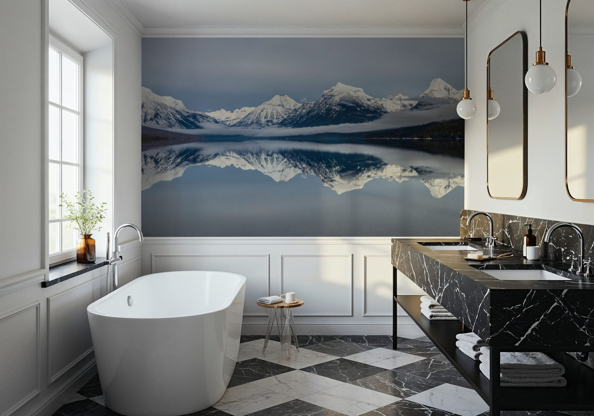 Mountains Over Lake Mural Wallpaper - room preview 02