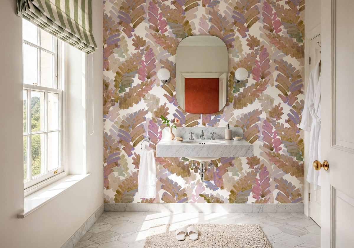 Painted Foliage Mural Wallpaper - room preview 02
